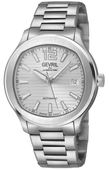 Gevril Men's Stuyvesant 316L Stainless Steel Case, Cool Gray Dial, 316L Stainless Steel Bracelet Watch. - Image 1