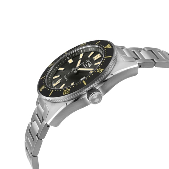 Gevril Men's Mariner Row Automatic, SS Case, Black Ceramic Bezel, Black Dial, 316L Stainless Steel Satin Bracelet Watch - Image 3