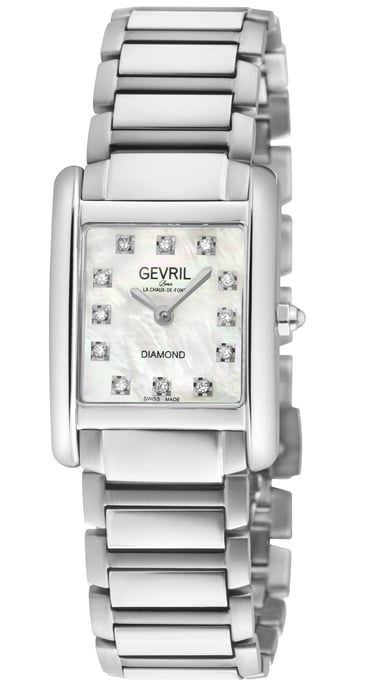 Gevril Women's Regina Swiss Diamond Watch, White MOP Dial, 316L SS Case, 316L Stainless Steel Bracelet. - Image 1