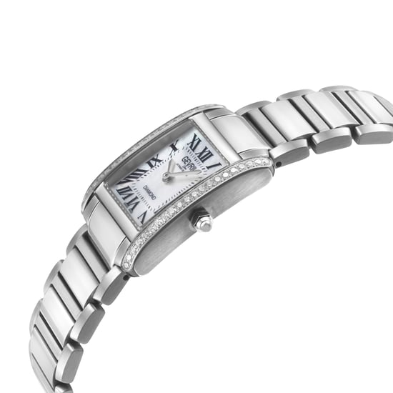 Gevril Women's Regina Swiss Diamond Watch, White MOP Dial, 316L SS 2 sides Diamond Case, 316L Stainless Steel Bracelet. - Image 3