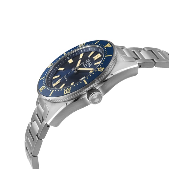 Gevril Men's Mariner Row Automatic, SS Case, Blue Bezel, Blue Dial, 316L Stainless Steel Satin Bracelet Watch - Image 3