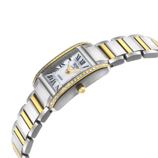 Gevril Women's Regina Swiss Diamond Watch, White MOP Dial, 316L SS 2 sides Diamond Case, 316L Stainless Steel Two toned IPYG Bracelet. - Image 3