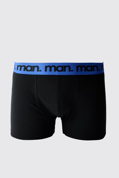 5 Pack Black With Multi Waistband Man. Boxers - Image 3