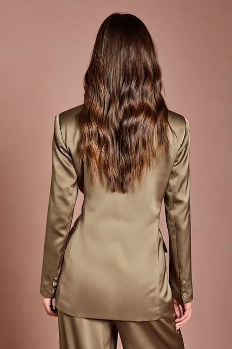 Satin Double Breasted Blazer - Image 3