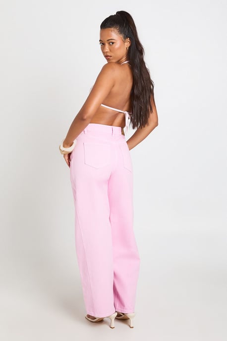 Mid Waist Twisted Seam Barrel Leg Jean - Image 2