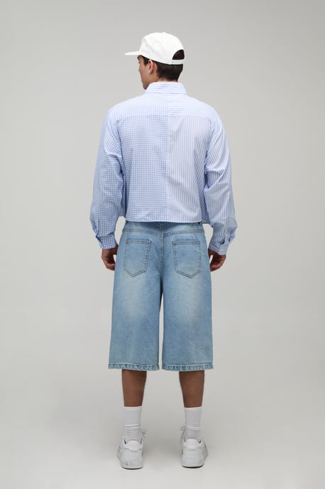Crop Boxy Spliced Front Print Shirt - Image 2
