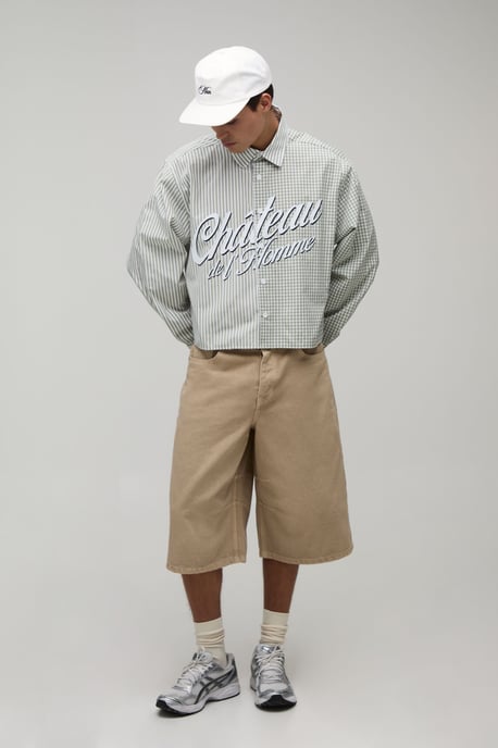 Crop Boxy Spliced Front Print Shirt - Image 4
