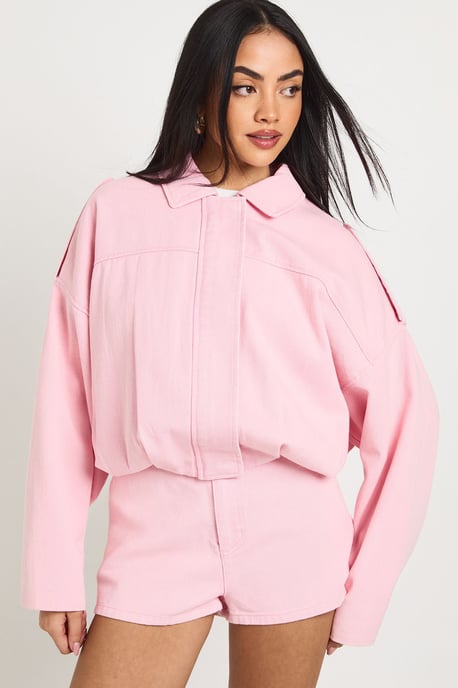 Oversized Denim Bomber - Image 1