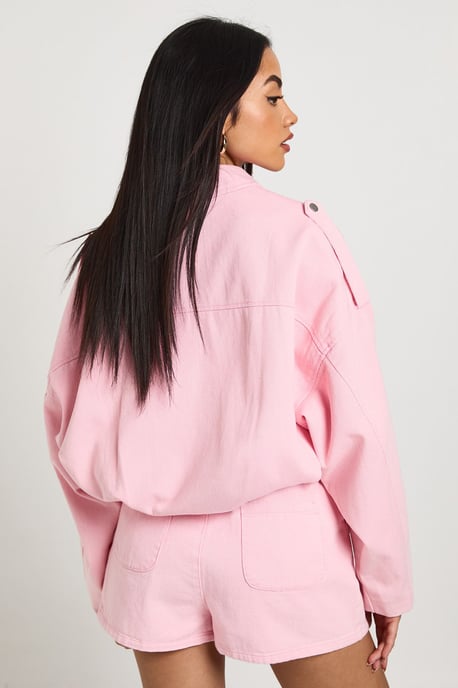 Oversized Denim Bomber - Image 2