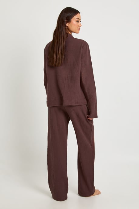 Tall Muslin Long Sleeve Shirt & Trouser Pyjama Set - Image 2