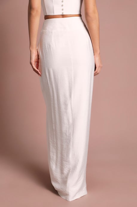 Twist Detail Wrap Wedding Midi Skirt Co Ord - Image 3