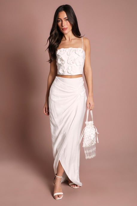 Twist Detail Wrap Wedding Midi Skirt Co Ord - Image 4