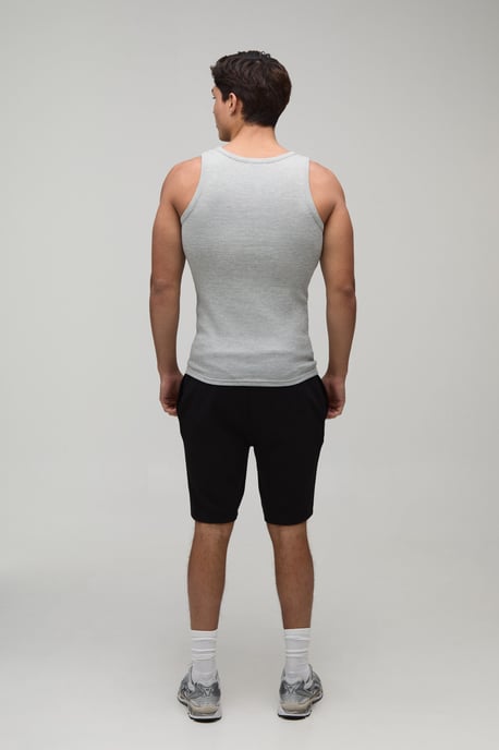 Basic Muscle Fit Waffle Vest - Image 2