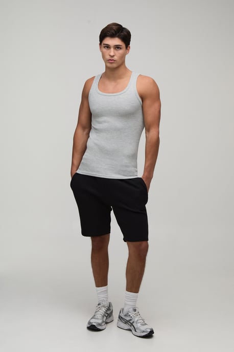 Basic Muscle Fit Waffle Vest - Image 4