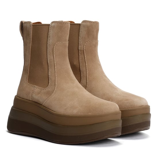 FitFlop F-Mode Suède Dames Beige Laarzen - Image 1