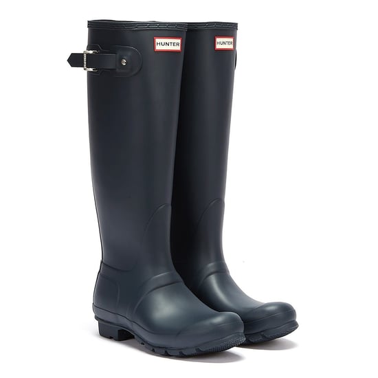 Hunter Original Womens Tall Rubber Wellington Boots - (Navy Blue) - Image 1