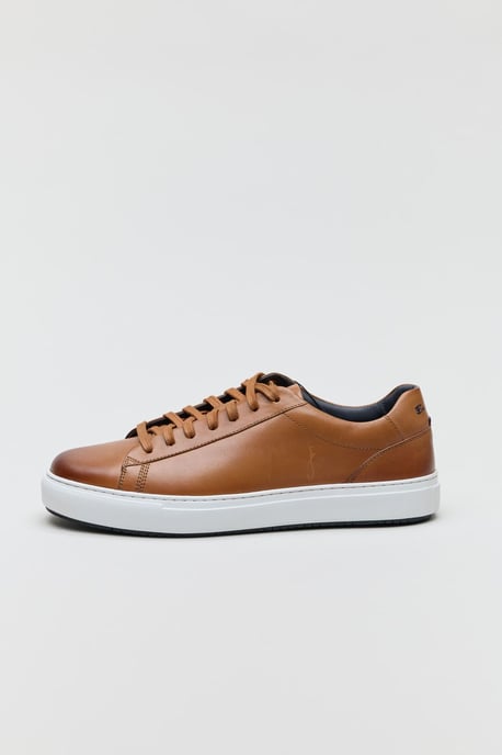 Ben Sherman Ace Cupsole Leren Heren Tan Sneakers - Image 2