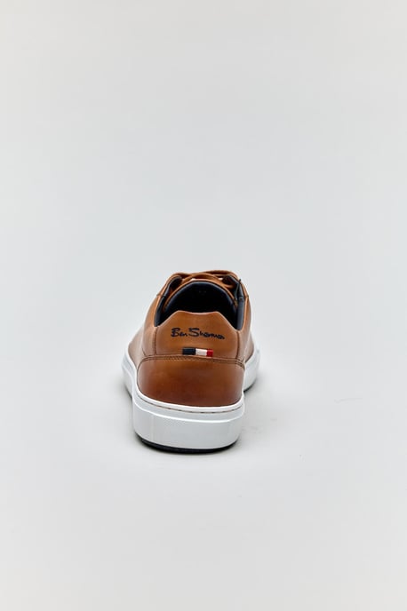 Ben Sherman Ace Cupsole Leren Heren Tan Sneakers - Image 3