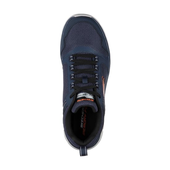 Skechers Track Knockhill Leren Heren Sneakers Marineblauw/Oranje - Image 3