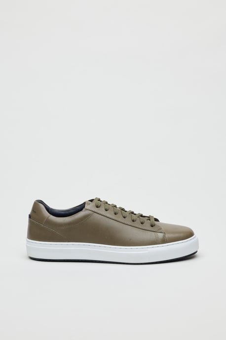 Ben Sherman Ace Cupsole Leren Mannen Olijf Sneakers - Image 2