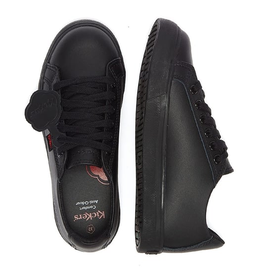 Kickers Tovni Lacer Leather Junior Black Trainers - Image 6