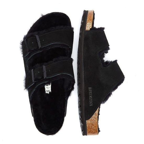 Birkenstock Arizona Shearling Black Sandals - Image 6