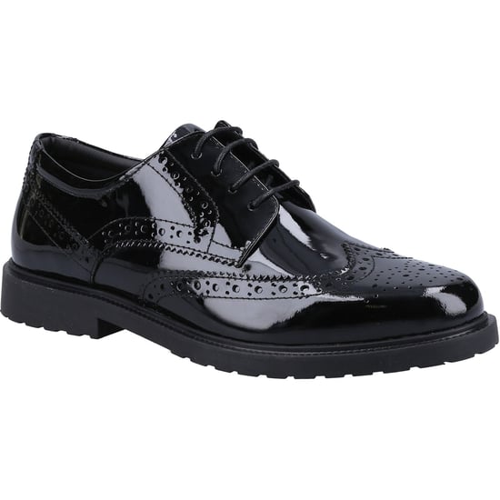 Hush Puppies Verity Leather Women's Patent Black Brogues Shoes - Image 1