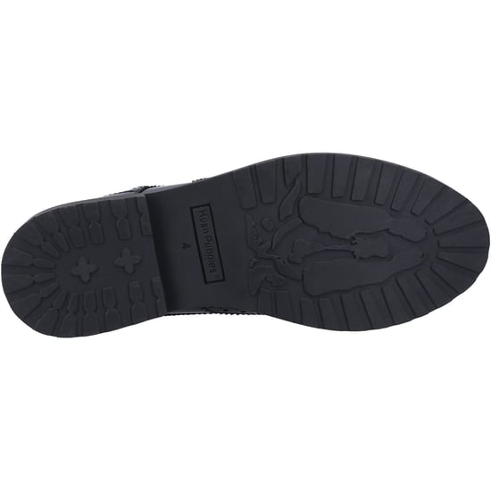 Hush Puppies Verity Leren Damesschoenen Met Lakleren Zwarte Brogues. - Image 3
