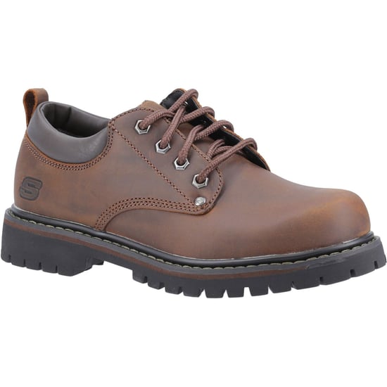 Skechers Tom Cats Leren Heren Donkerbruine Veterschoenen - Image 1
