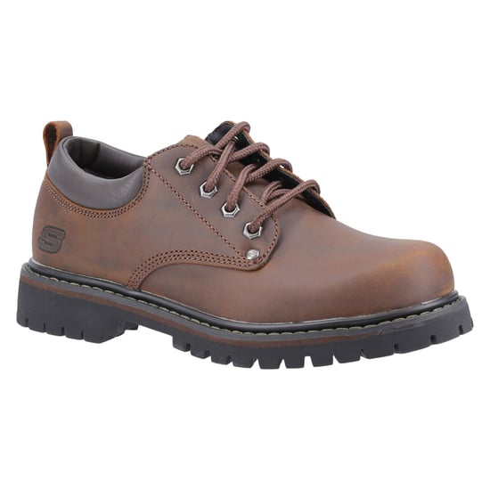 Skechers Tom Cats Leren Heren Donkerbruine Veterschoenen - Image 6