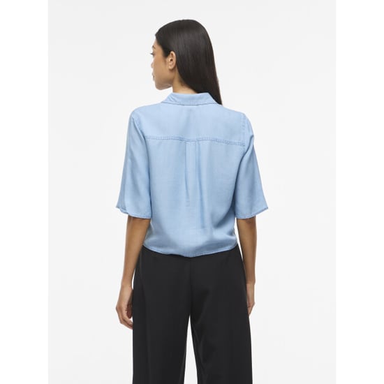 Vila Vitea 2/4 tie denim top - Image 3