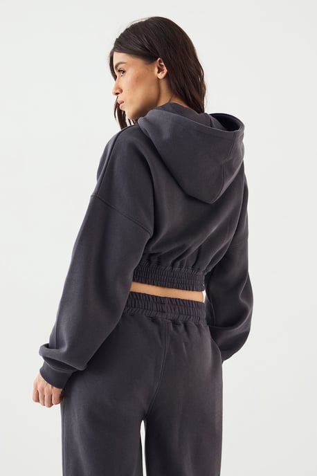 DSGN Studio Sport Boxy Crop Zip Through Hoodie - Image 2