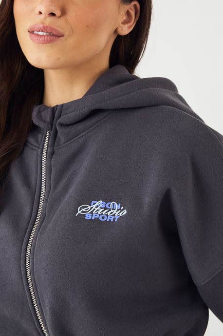 DSGN Studio Sport Boxy Crop Zip Through Hoodie - Image 4