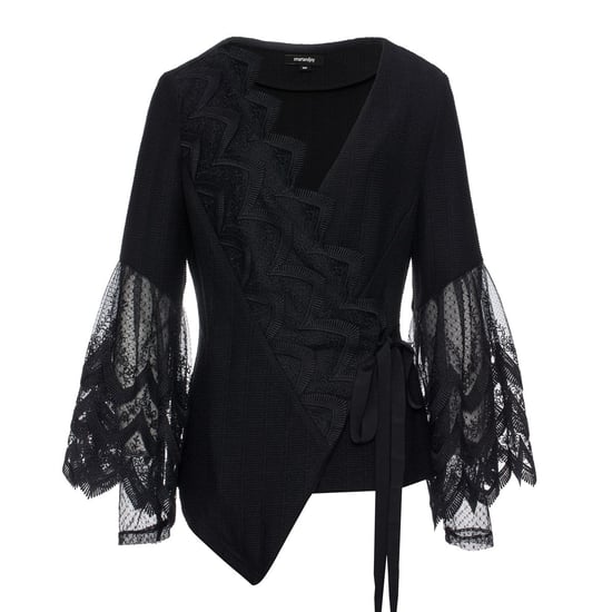 Cross-heart knit top with scalloped edge lace - Image 5