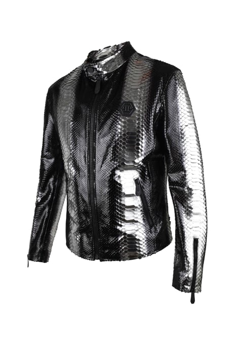 Philipp Plein Läderjacka Silver - Image 4