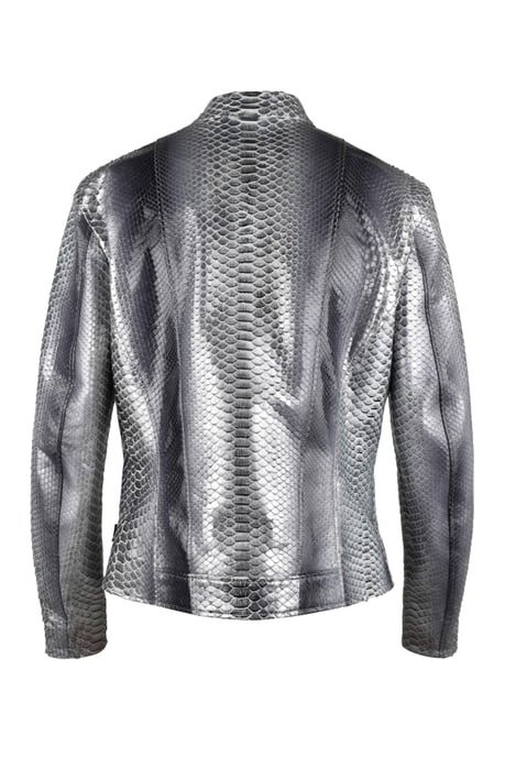 Philipp Plein Leren jas Zilver - Image 2
