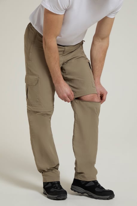 'Explore' Men's Convertible Trousers Quick Drying Fade Resistant Zip Off Pants Beige - Image 2