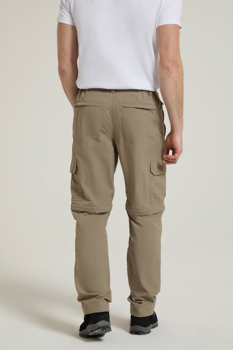 'Explore' Men's Convertible Trousers Quick Drying Fade Resistant Zip Off Pants Beige - Image 3