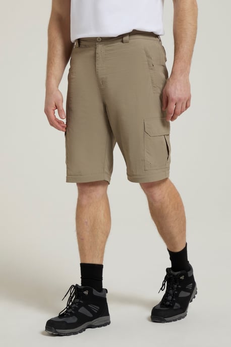 'Explore' Men's Convertible Trousers Quick Drying Fade Resistant Zip Off Pants Beige - Image 4