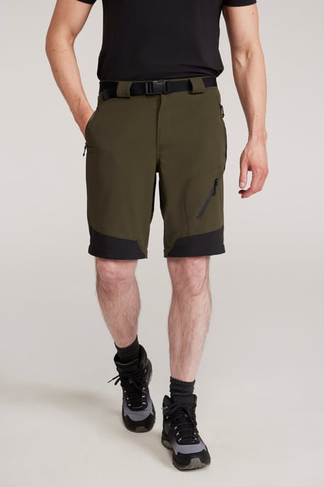 Men's Trekking Convertible Trouser Water Resistant Stretchy Hiking Zip Off Pants Green - Image 5