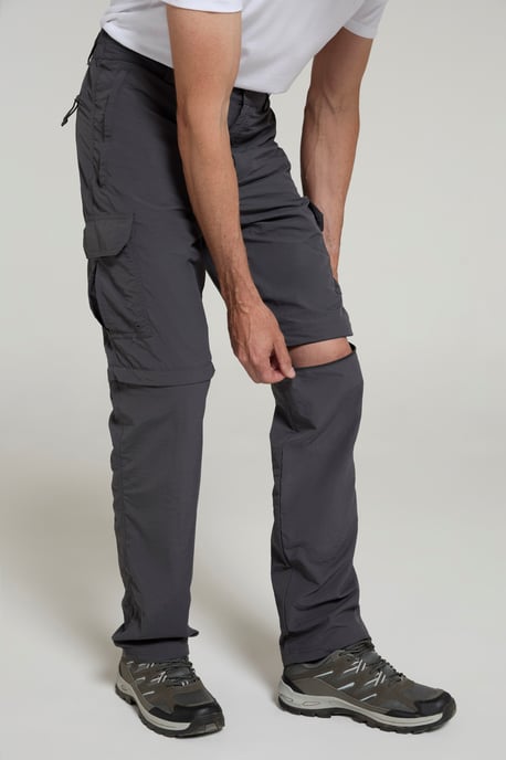 'Explore' Men's Convertible Trousers Quick Drying Fade Resistant Zip Off Pants Grey - Image 3