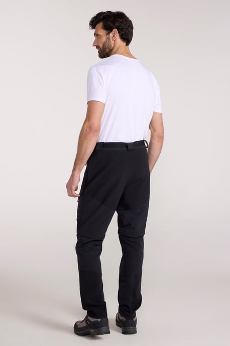Men's Trekking Convertible Trouser Water Resistant Stretchy Hiking Zip Off Pants Black - Image 5