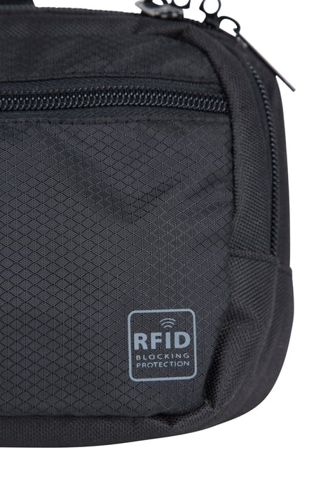 RFID Travel Bum Bag Unisex Lightweight Adjustable Belt Lockable Zip Crossbody Black - Image 3