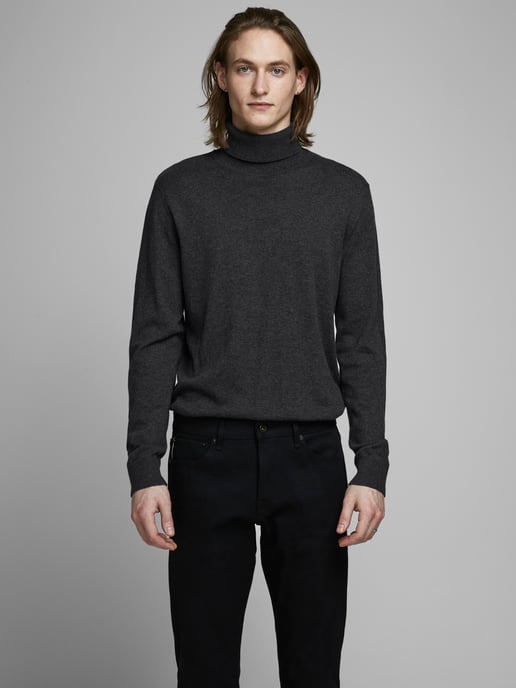 Jack & Jones Tröja Emil Stickad Rullkrage Grå - Image 3