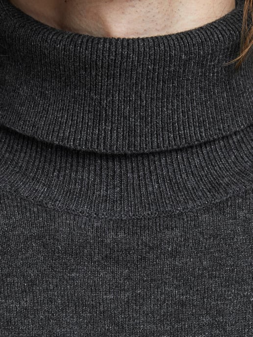 Jack & Jones Tröja Emil Stickad Rullkrage Grå - Image 5