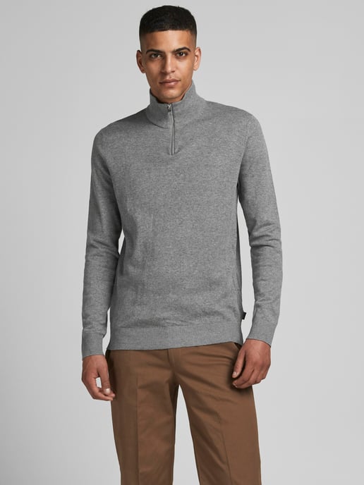 Jack & Jones Tröja Emil Knit Halvdragkedja Grå - Image 2