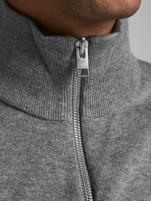 Jack & Jones Tröja Emil Knit Halvdragkedja Grå - Image 4
