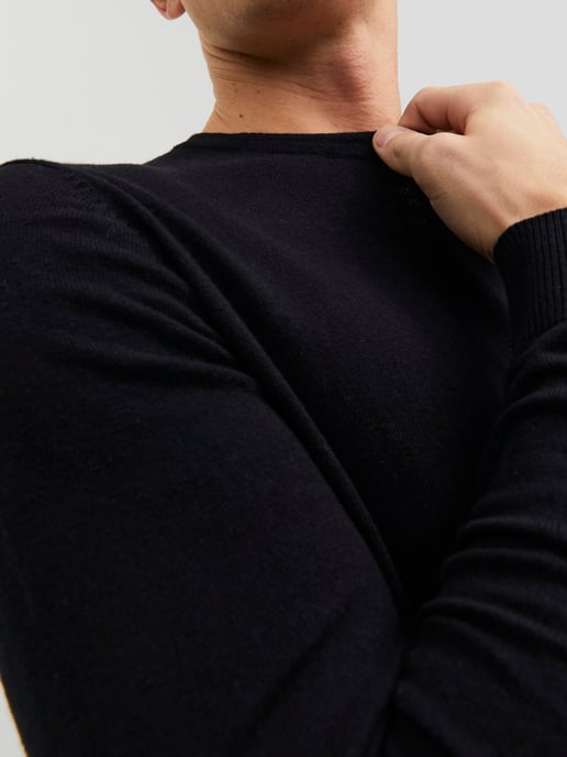 Jack & Jones Tröja Emil Stickad Rundhalsad Svart - Image 3
