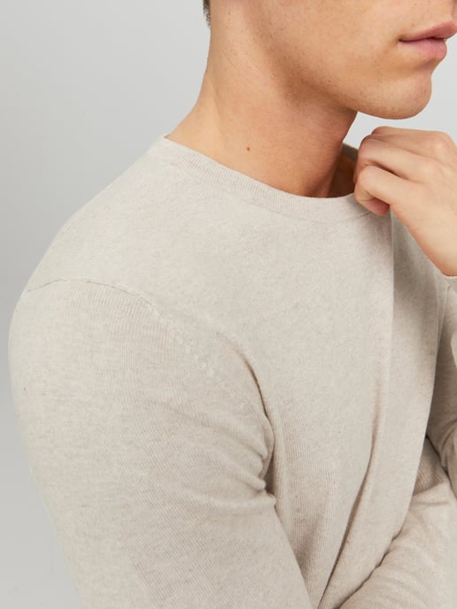 Jack & Jones Tröja Emil Stickad Rundhalsad Beige - Image 3
