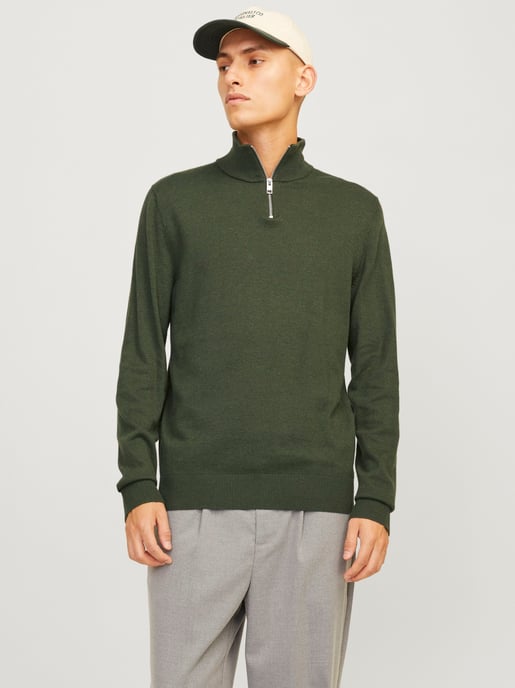 Jack & Jones Tröja Emil Knit Halvdraget Grön - Image 2